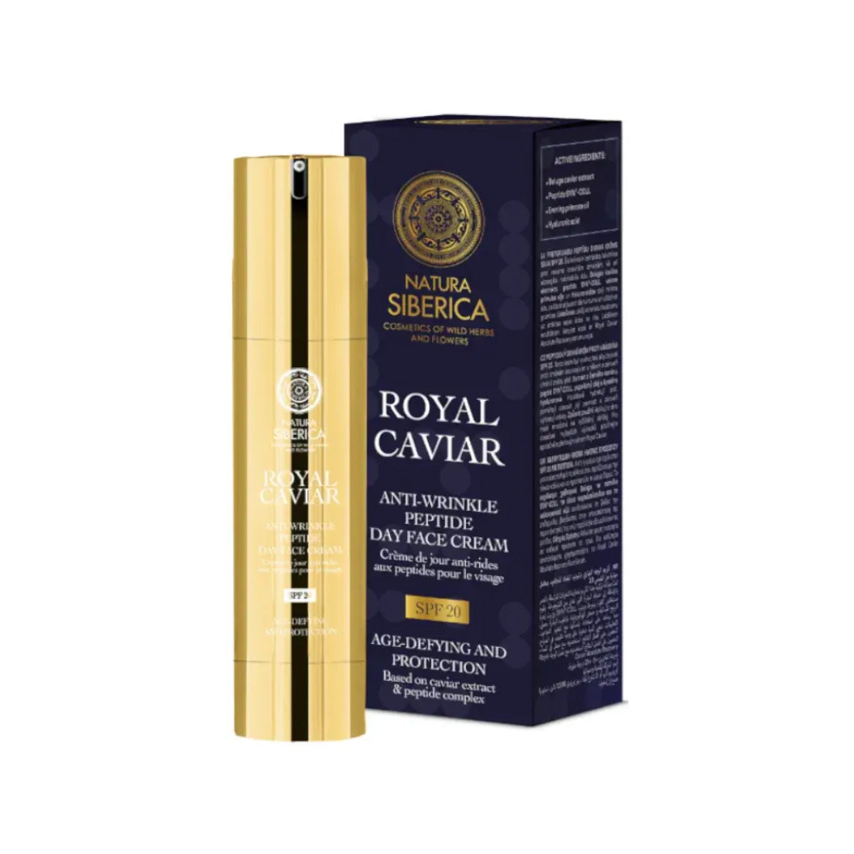Royal caviar Crema de día facial antiarrugas con péptidos SPF 20, Natura siberica, 50 ml