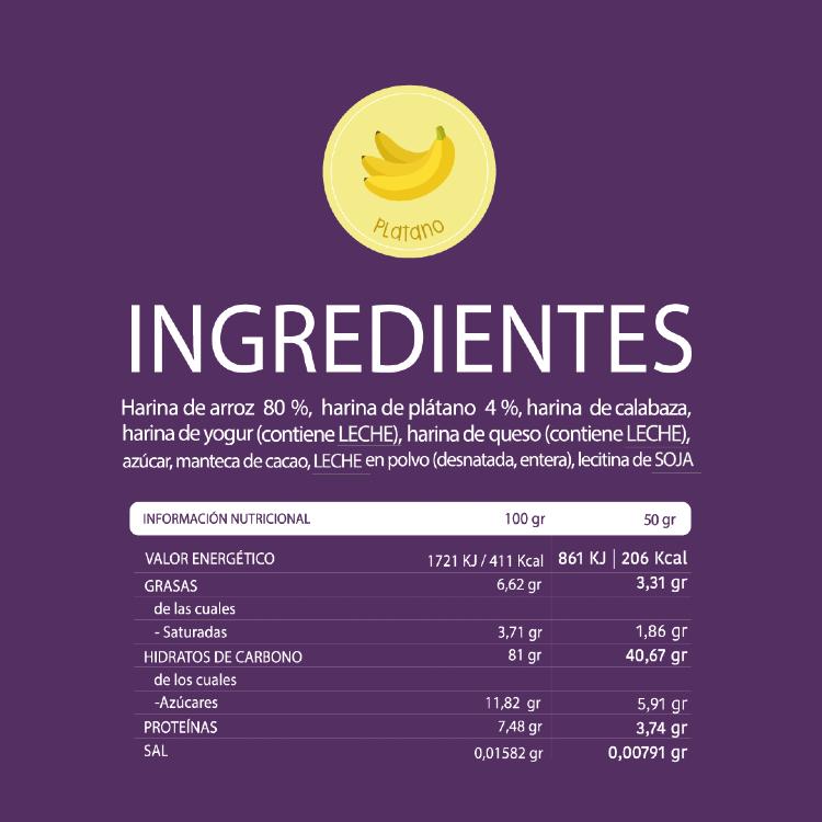 Snack ecológico para bebé +12 meses  Estrellas Arróz y Plátano