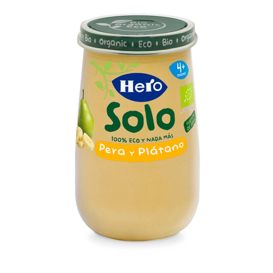 Tarrito de Pera y Plátano Eco 190 g-Hero Solo