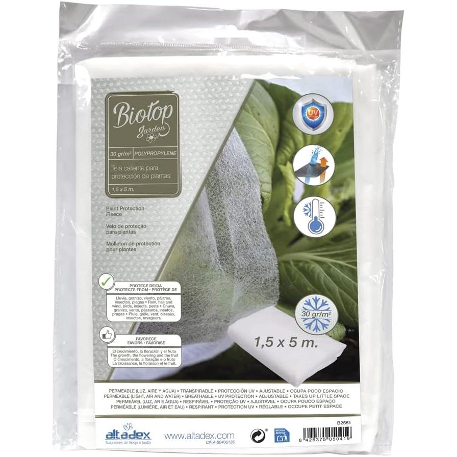 Tela protección de cultivos antiheladas Biotop 1.5 x 5 m