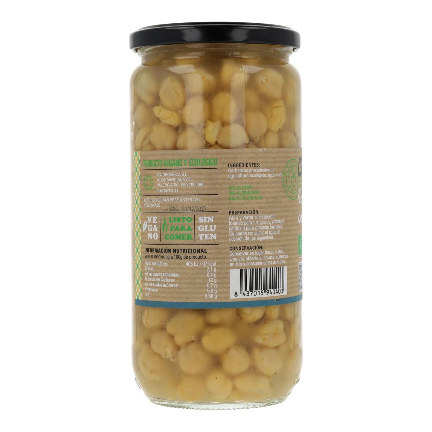Garbanzos Cocidos Carlota 720 g