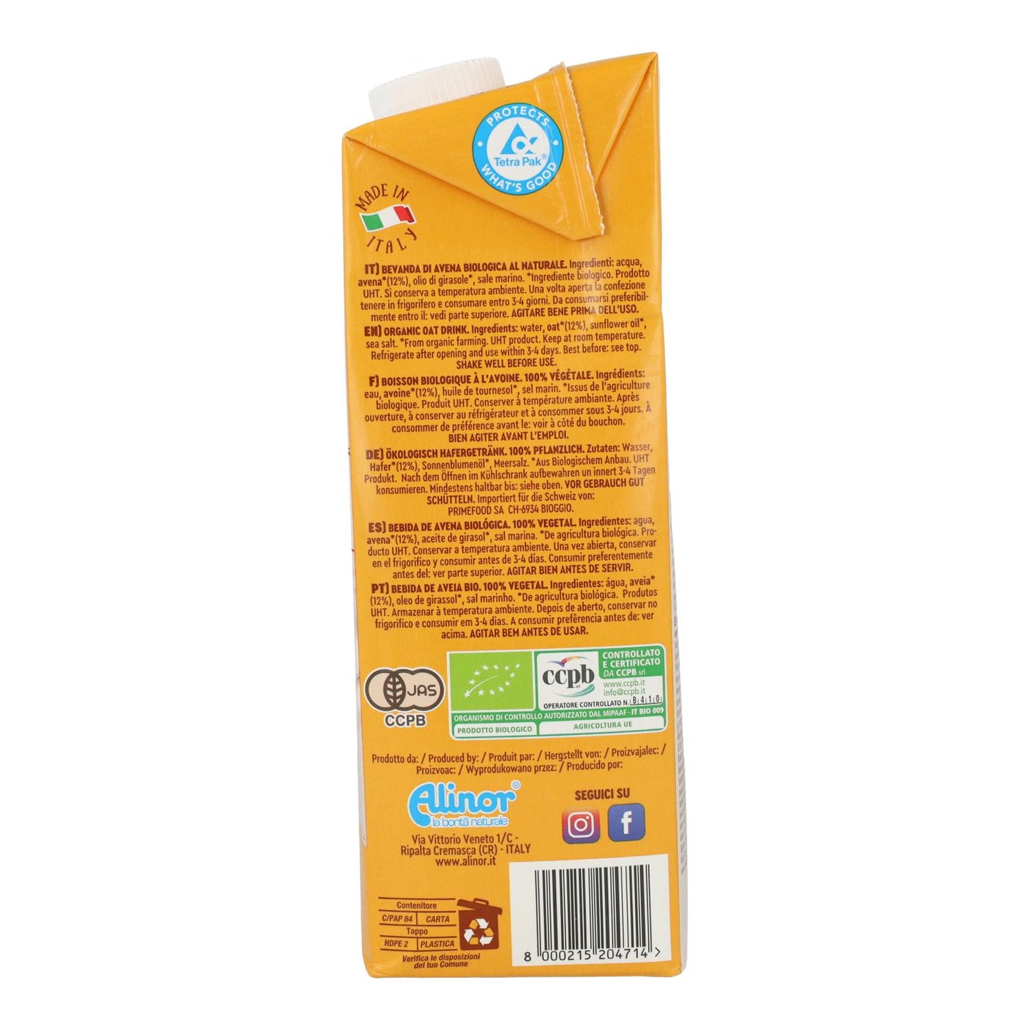 Bebida de Avena BIO Primavena 1 L