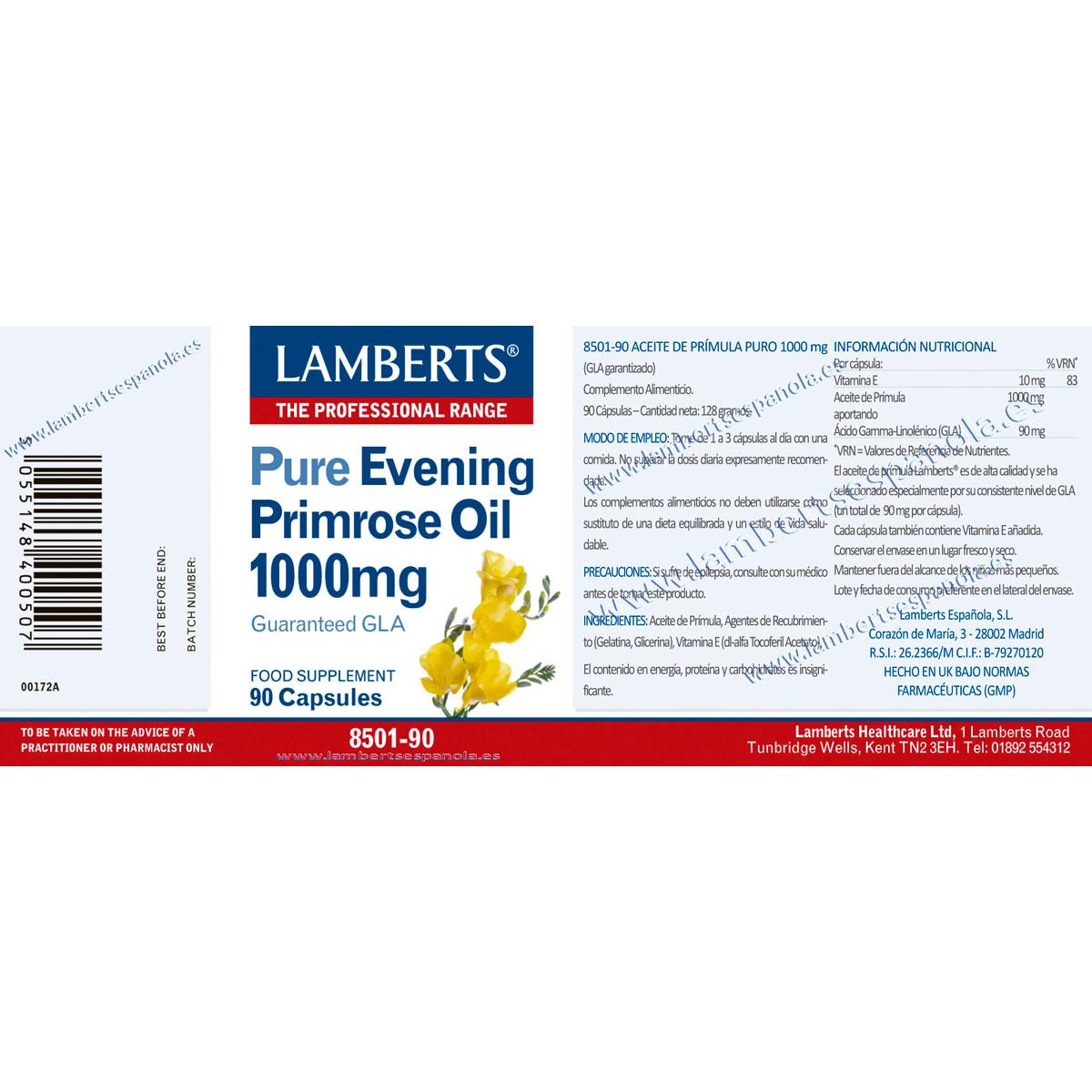 Aceite de Prímula Lamberts 90 cápsulas