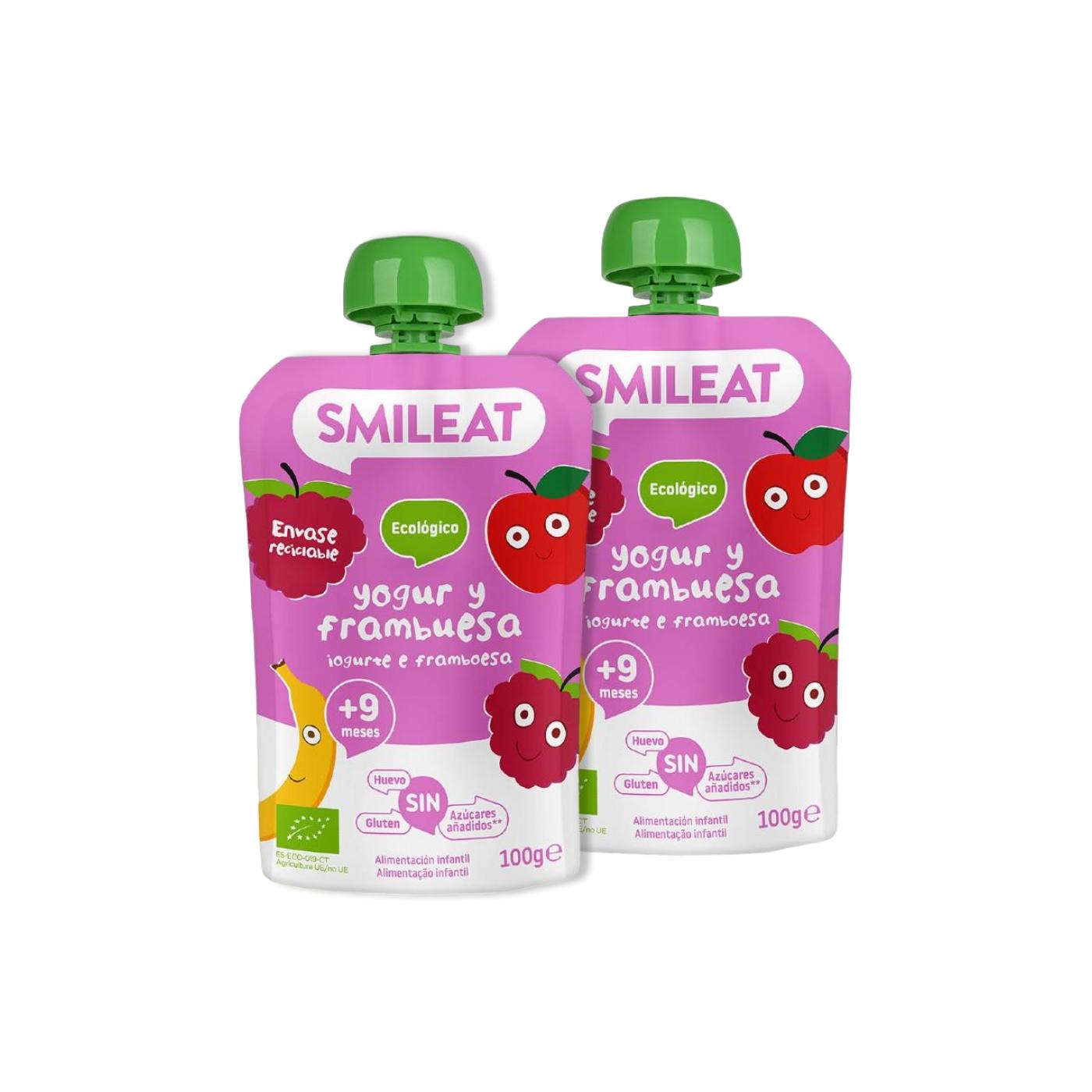 Pack 2x Pouche Yogur y Frambuesa ECO Smileat 100 g