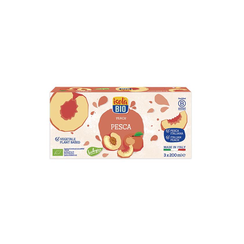 Zumo Melocotón con Agave BIO Isola Bio, 3x200 ml
