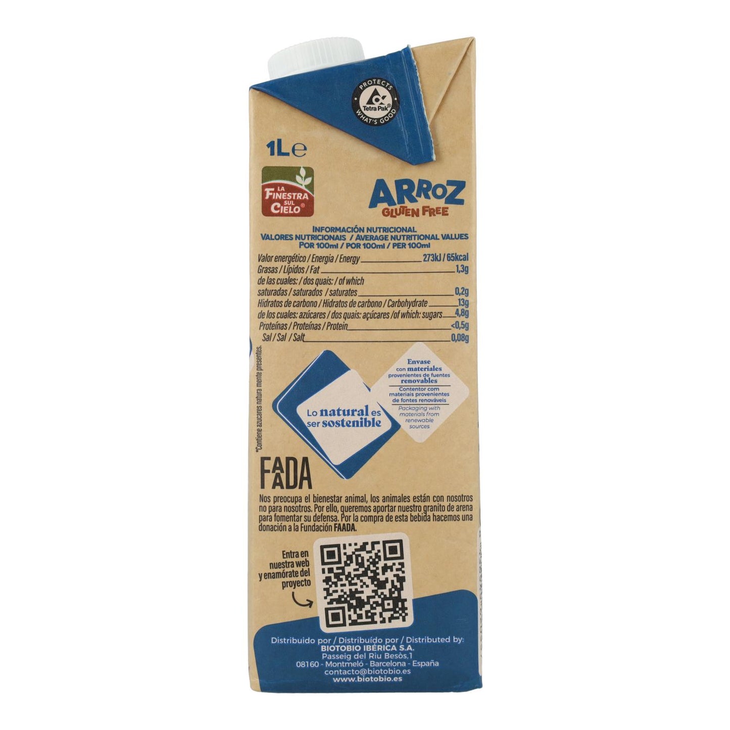 Pack 6 x Bebida de Arroz Sin Gluten La Finestra Sul Cielo 1 L