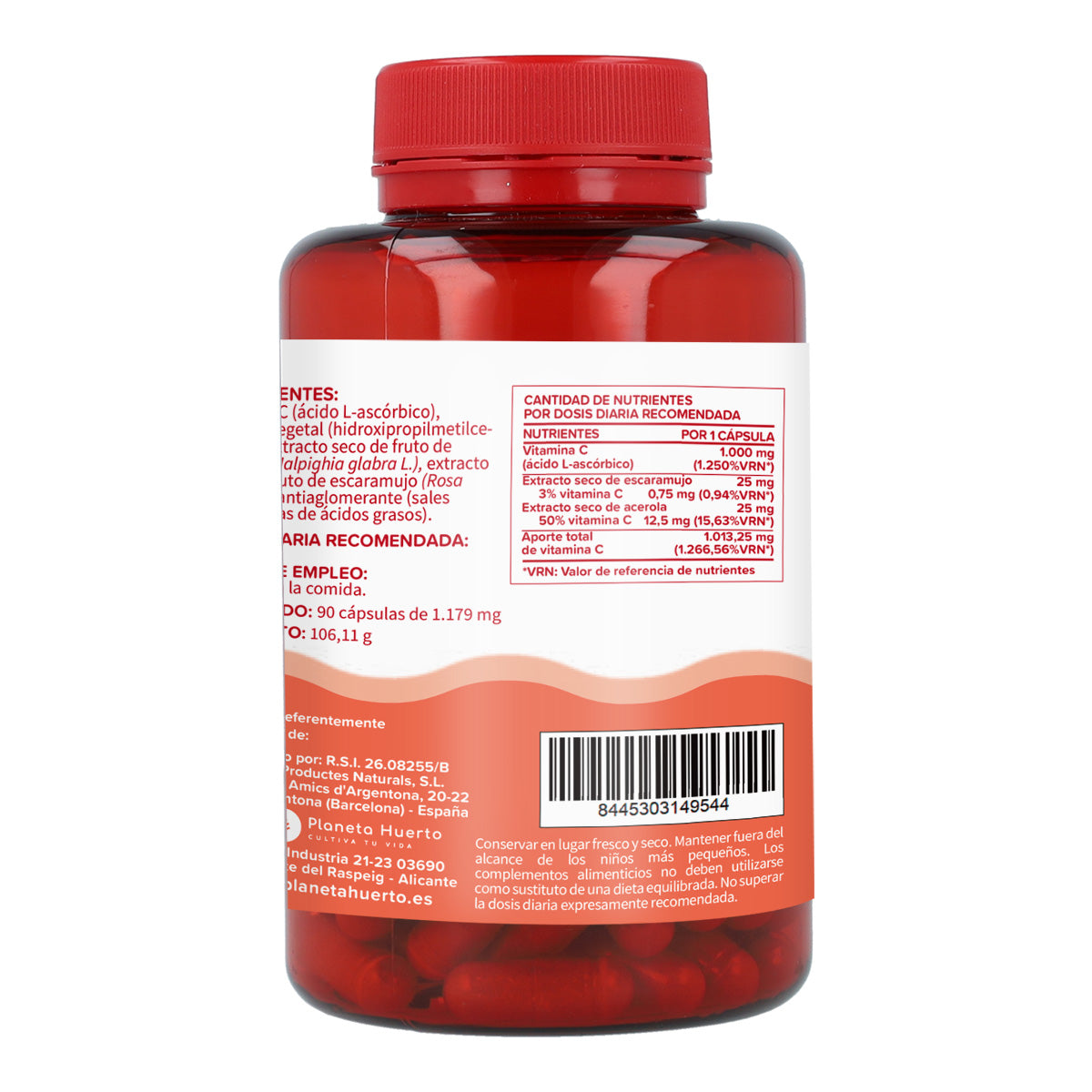 Vitamina C 1000 mg Planeta Huerto 90 cápsulas vegetales