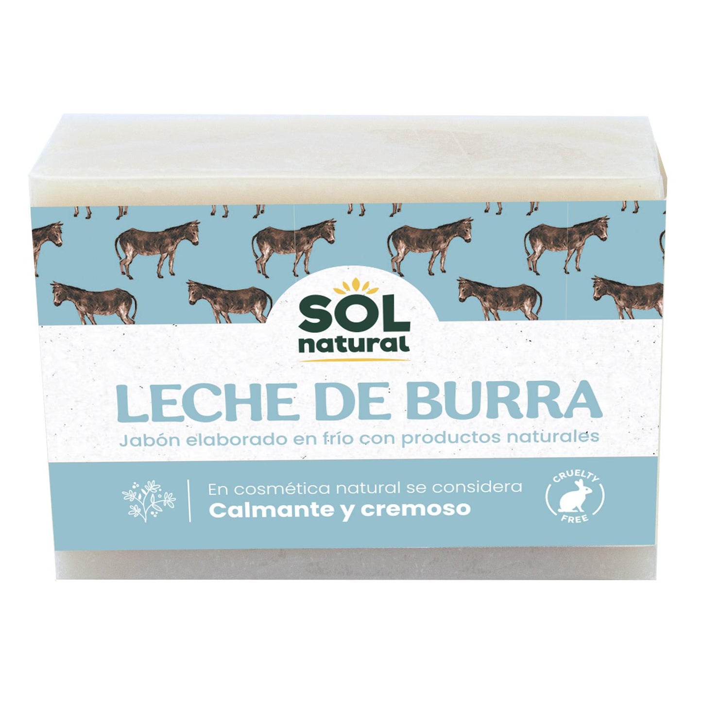 Jabón de leche de burra Sol natural 100g