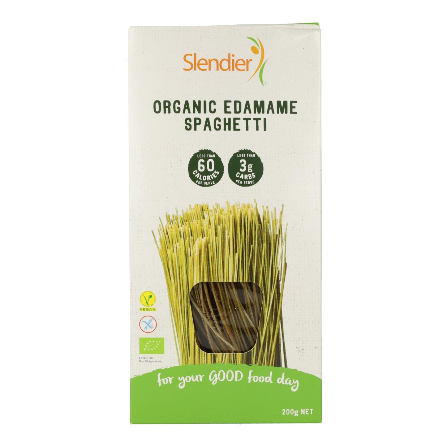 Espaguetis Veganos de Edamame Eco sin gluten Slendier 200 g