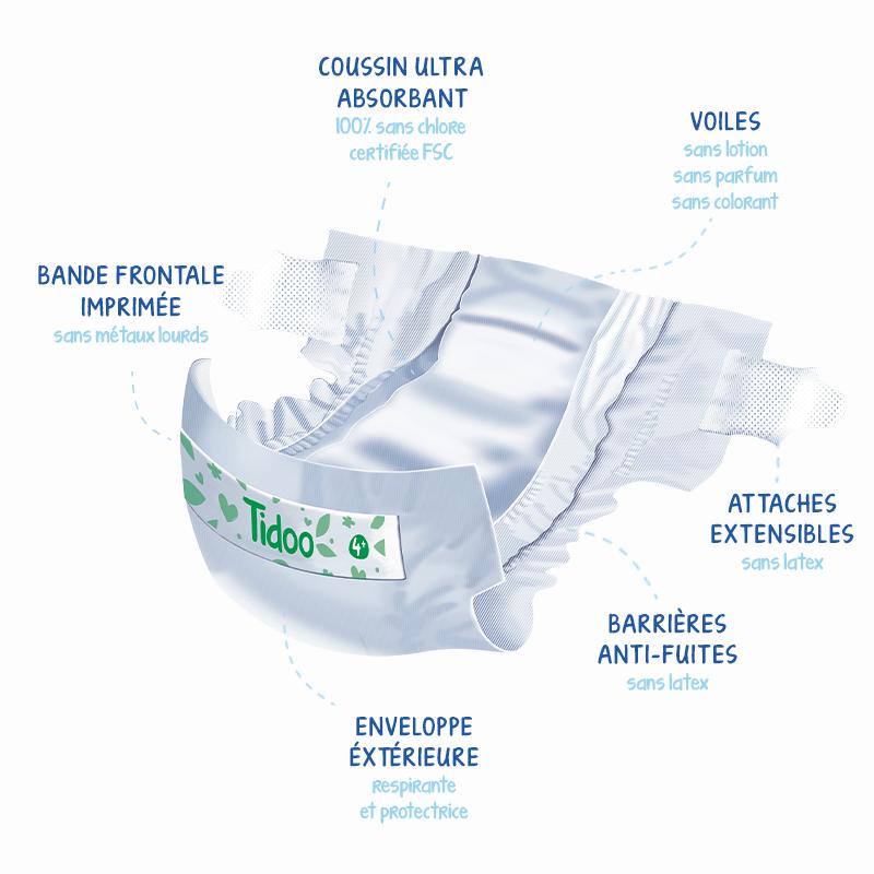 Pañales T4+ Maxi Plus (9/20 kg) Tidoo, 48 unidades
