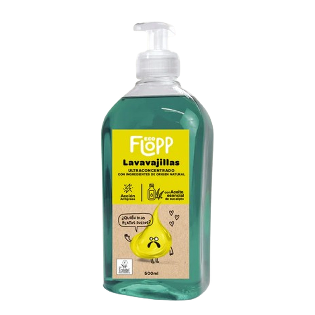 Pack 2 x Lavavajillas ECO manual con pulsador Flopp 500ml