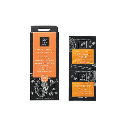 Mascarilla hidratante y nutritiva Express Beauty Apivita 2 x 8 ml
