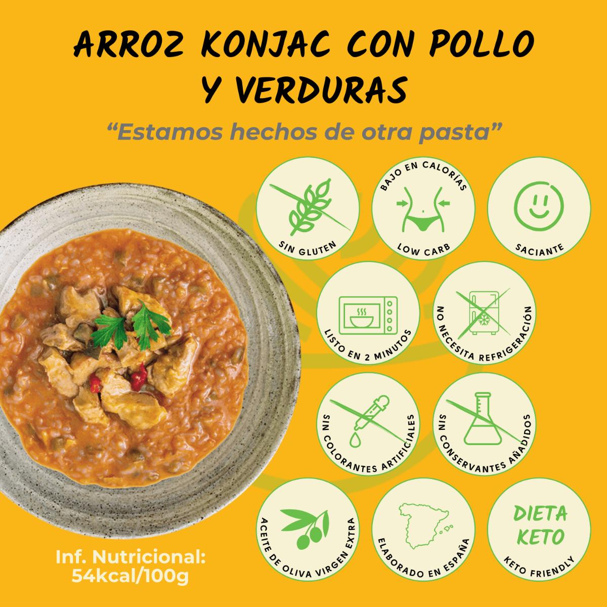 Arroz konjac con Pollo y Vegetales The Konjac Shop 250g