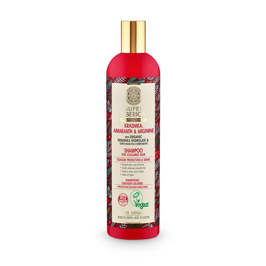 Champú para cabello Teñido con Arándano de Kambchatka, Amaranto y Arginina Natura Siberica 400 ml