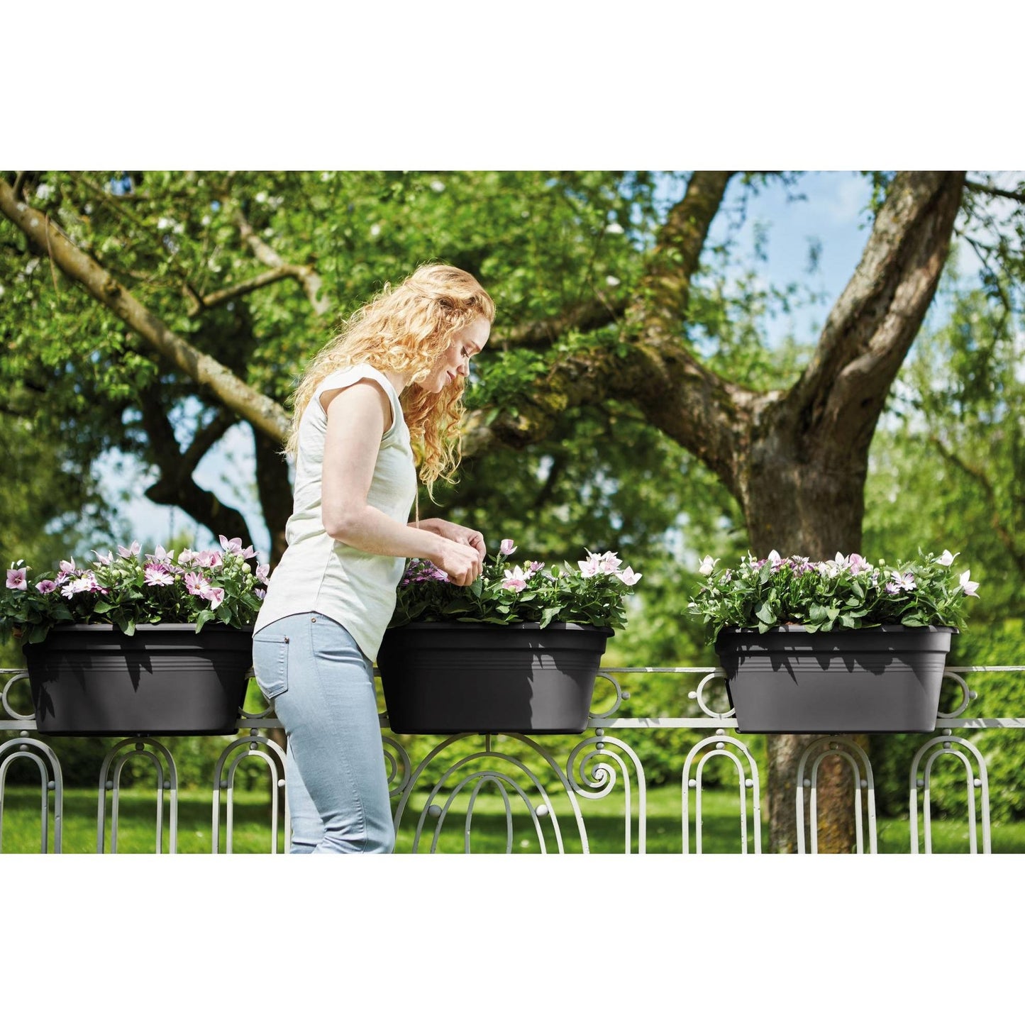 Jardinera balcón Green Basics antracita 55 cm Elho