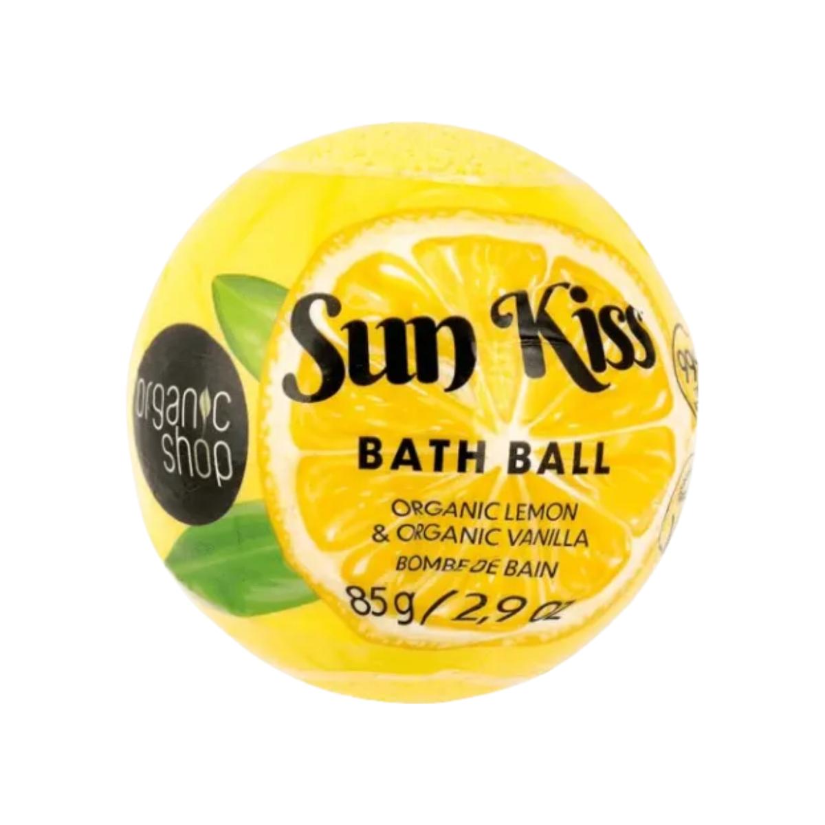 Bomba de baño limón y vainilla orgánicos «Sun kiss», Organic Shop 85 g