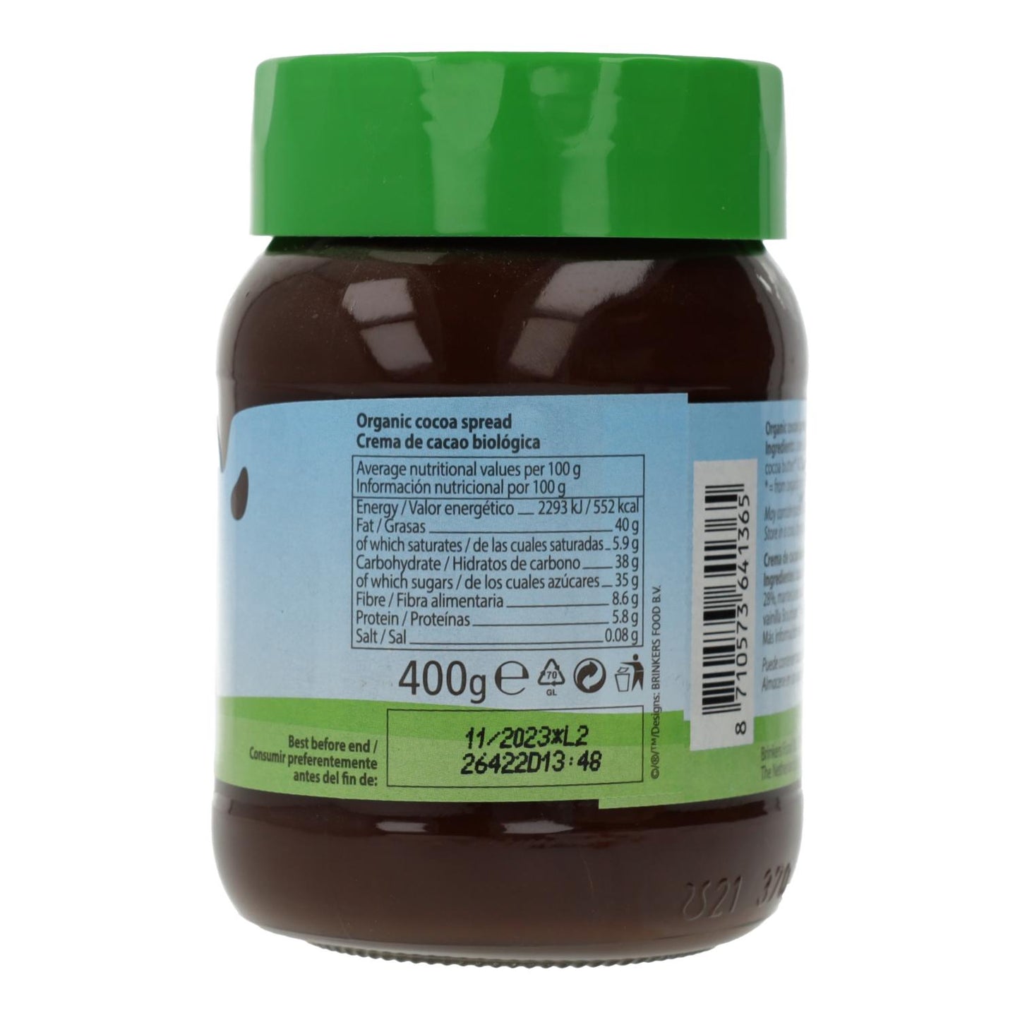 Crema de Chocolate Negro para untar Eco Nuscobio 400 g