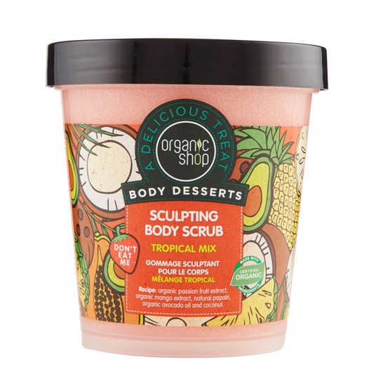 Exfoliante corporal modelador mezcla tropical Organic Shop 450 ml