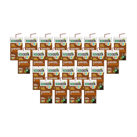 Pack 24 x Bebida Vegetal Mini De Almendra Con Chocolate Bio Ecocesta 200 Ml