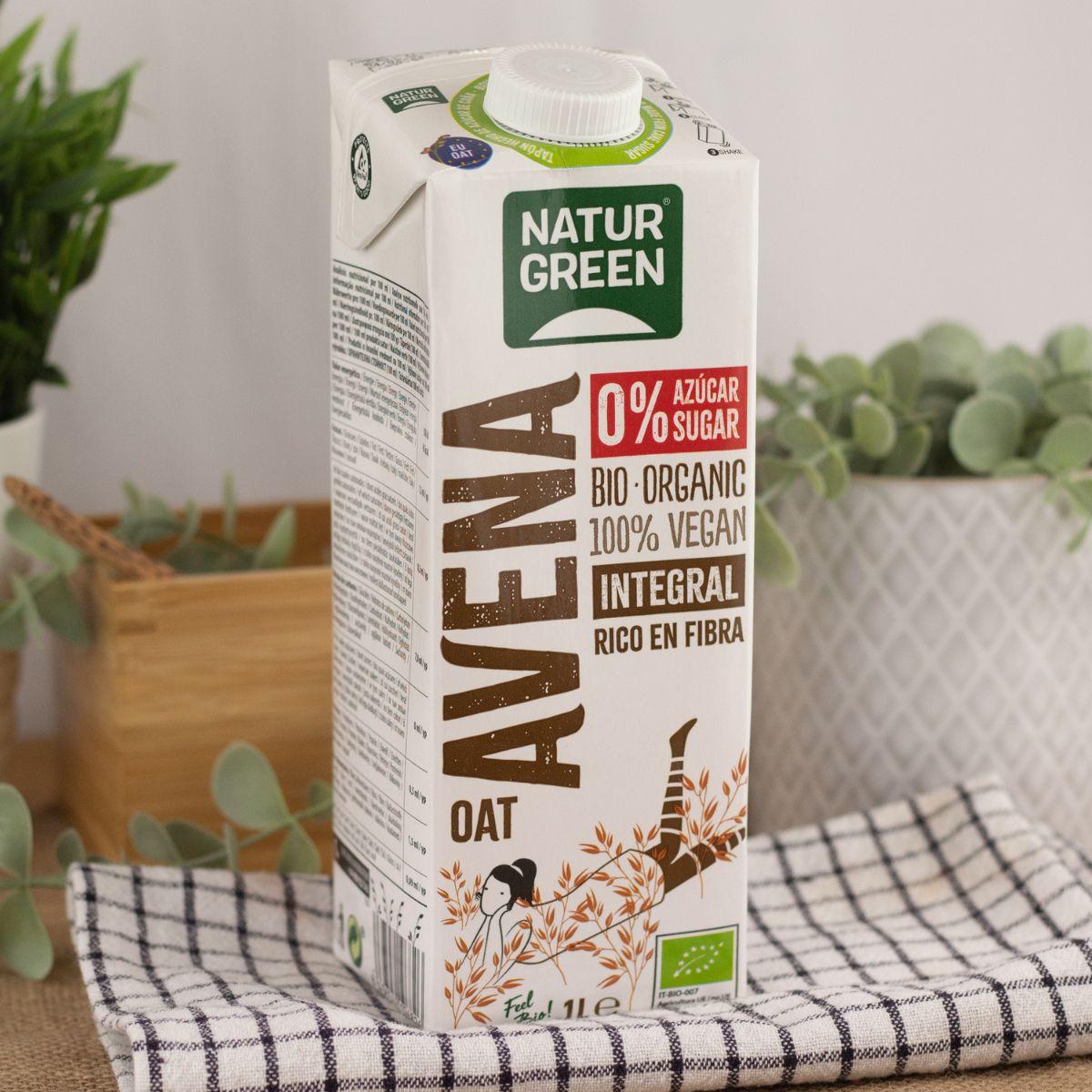 Bebida de Avena Integral 0% Azúcares Bio NaturGreen 1 L