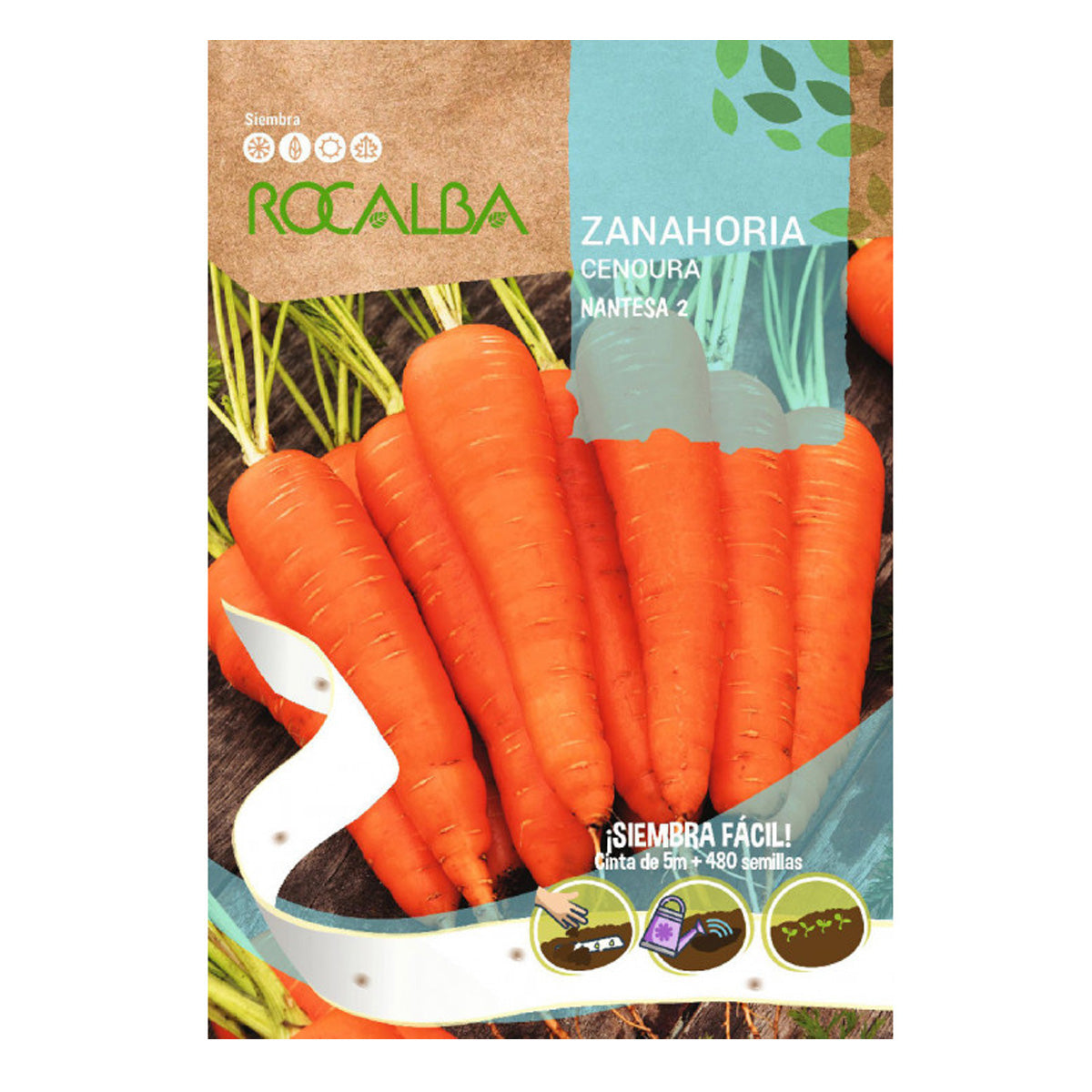 Semillas de Zanahoria Nantesa 2 en cinta, Rocalba