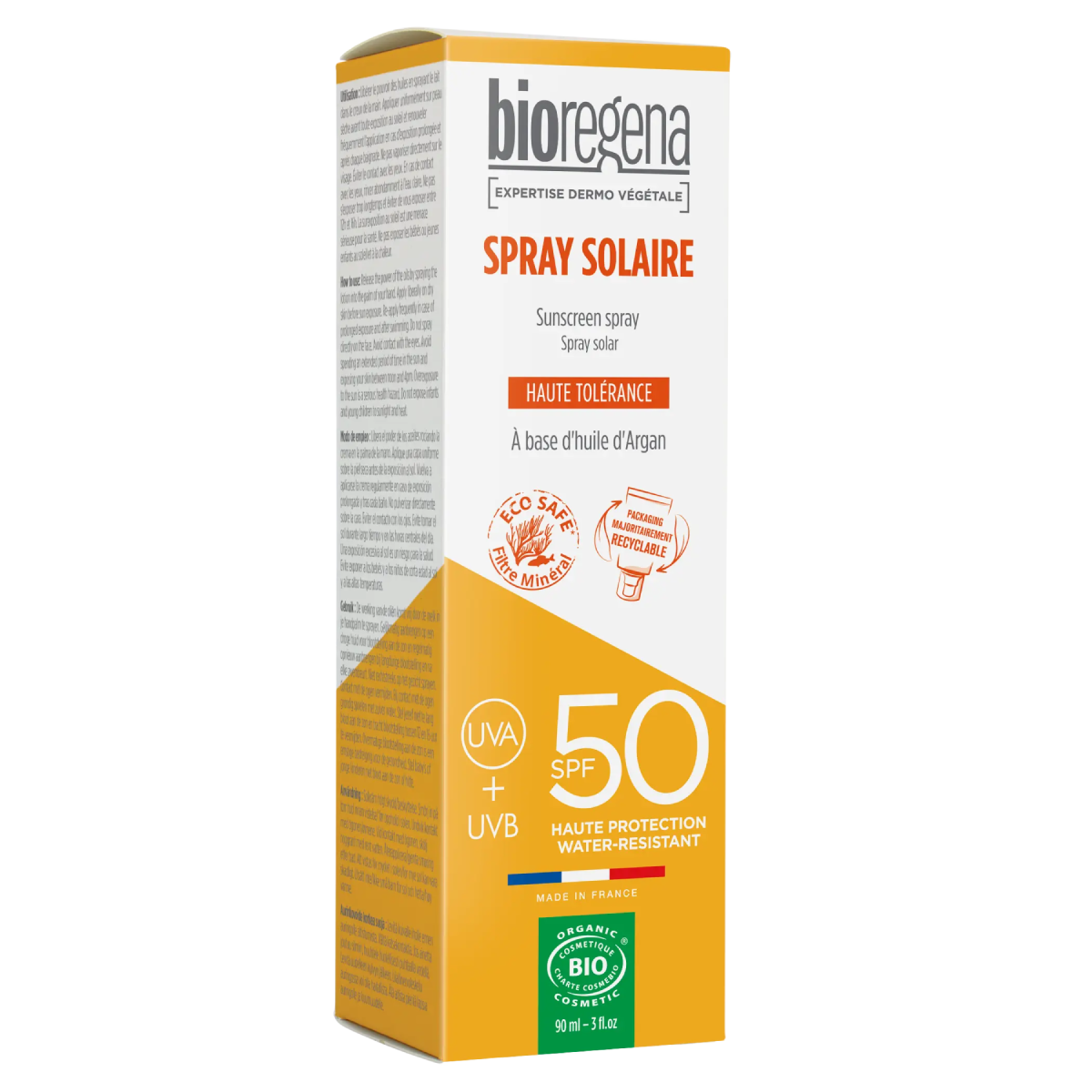 Protector Solar Adultos en spray SPF 50 BIO Hipoalergénico Bioregena, 90 ml