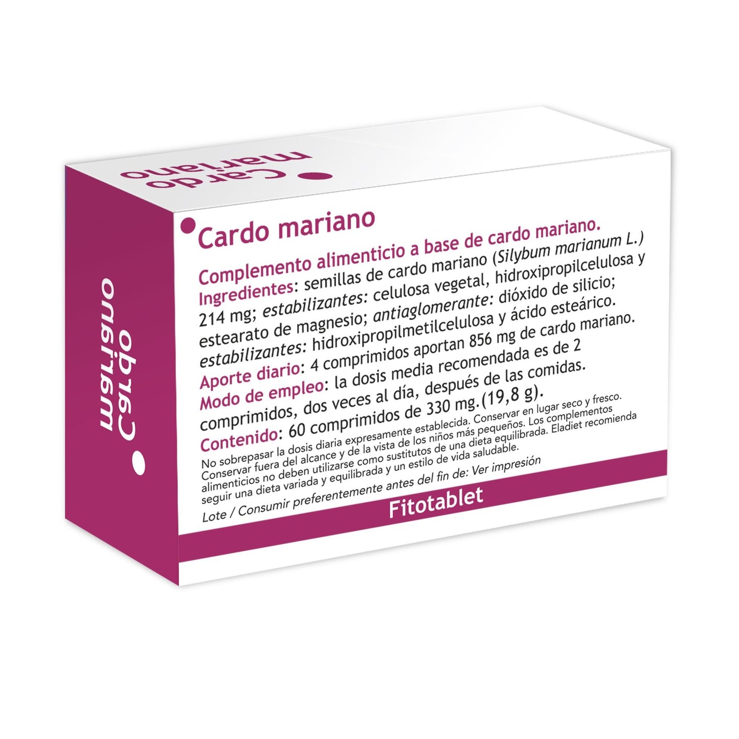 Cardo Mariano complemento alimenticio Eladiet 60 Comprimidos 330 mg