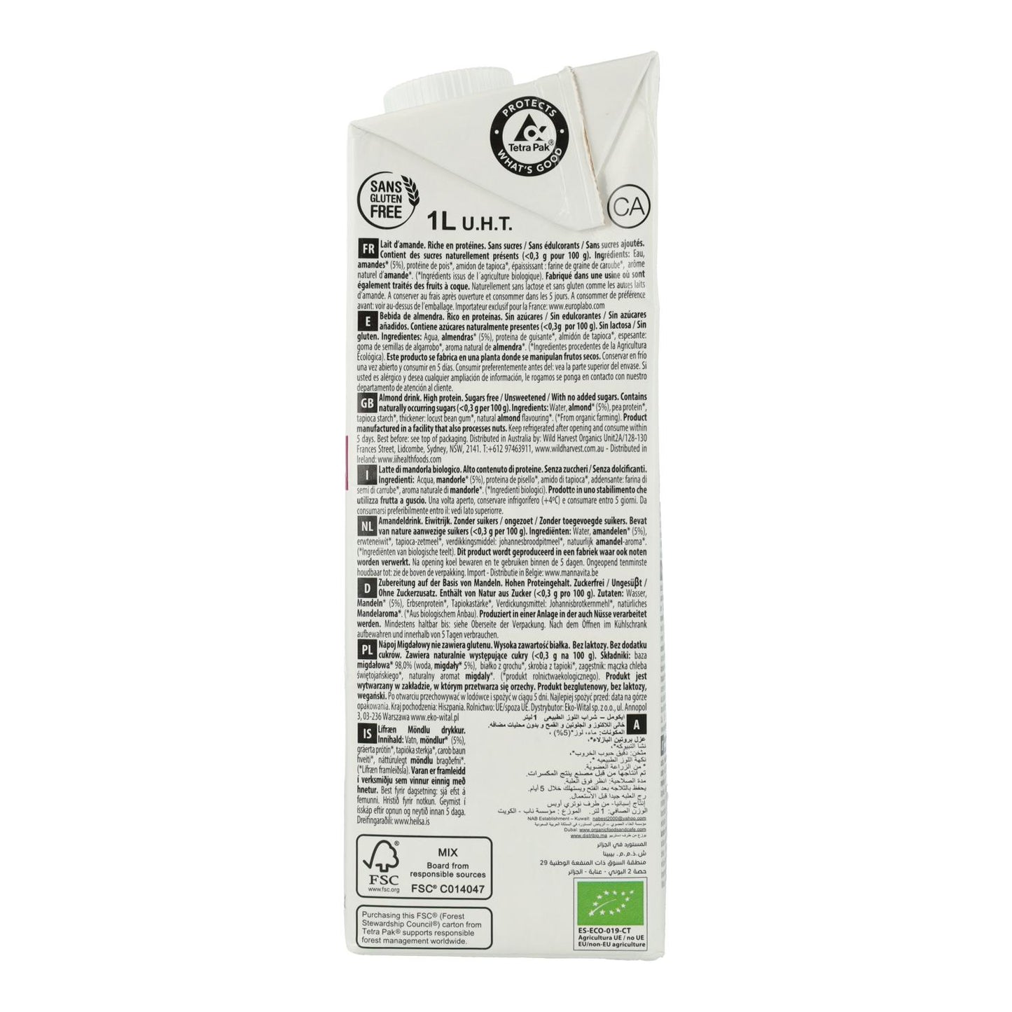 Bebida Vegetal Almendra Bio EcoMil 1 L