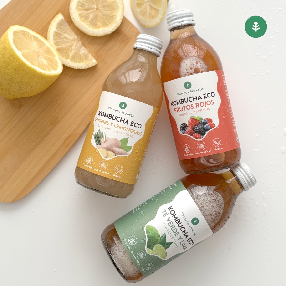 Kombucha ECO Jengibre y lemongrass Planeta Huerto 330 ml