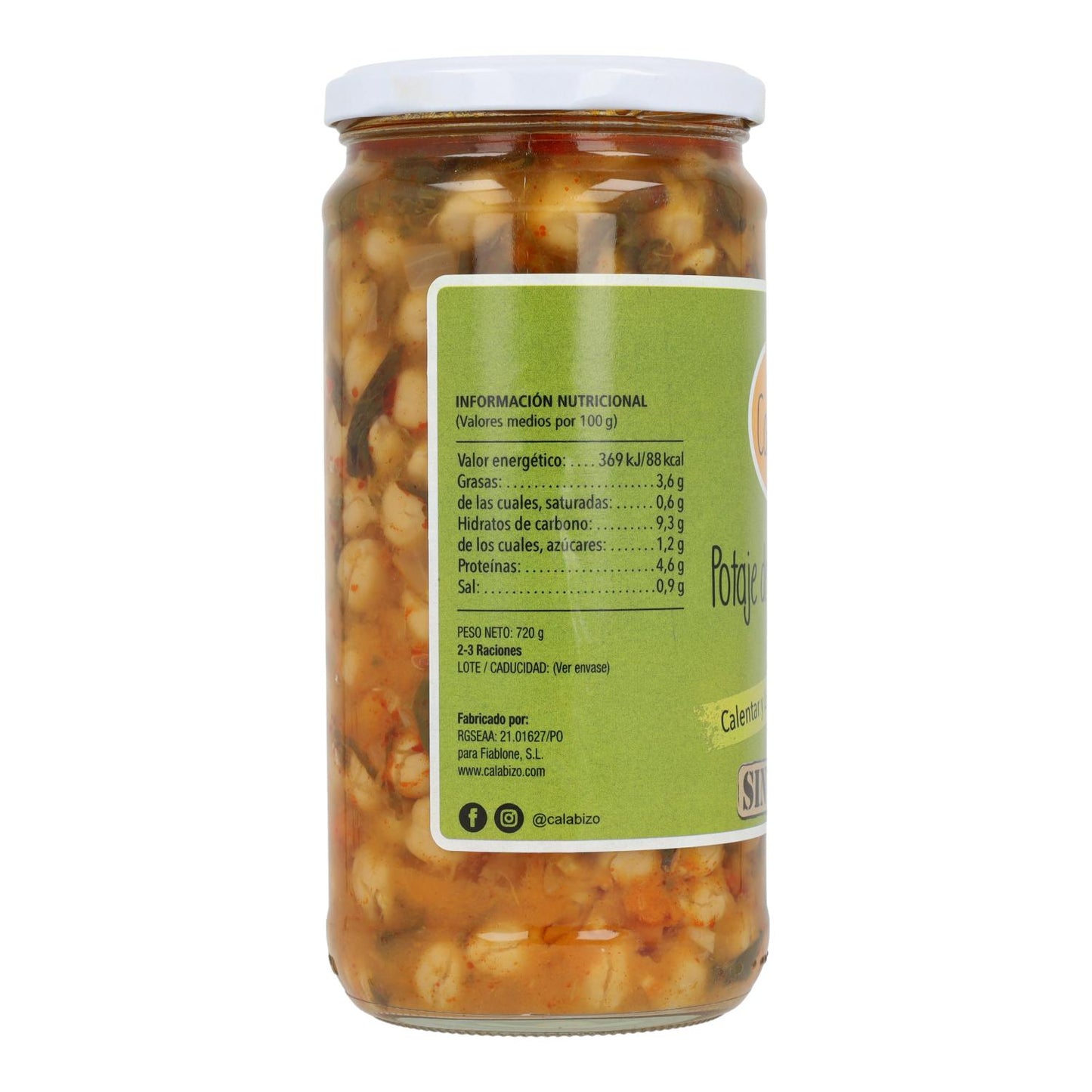 Potaje de Garbanzos Vegano Calabizo 720 g