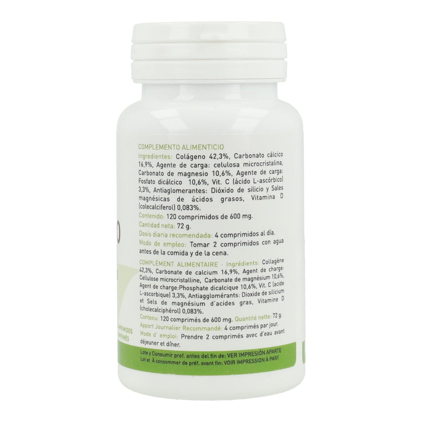 Colágeno con magnesio, vitamina C y D Plantapol  120 comprimidos