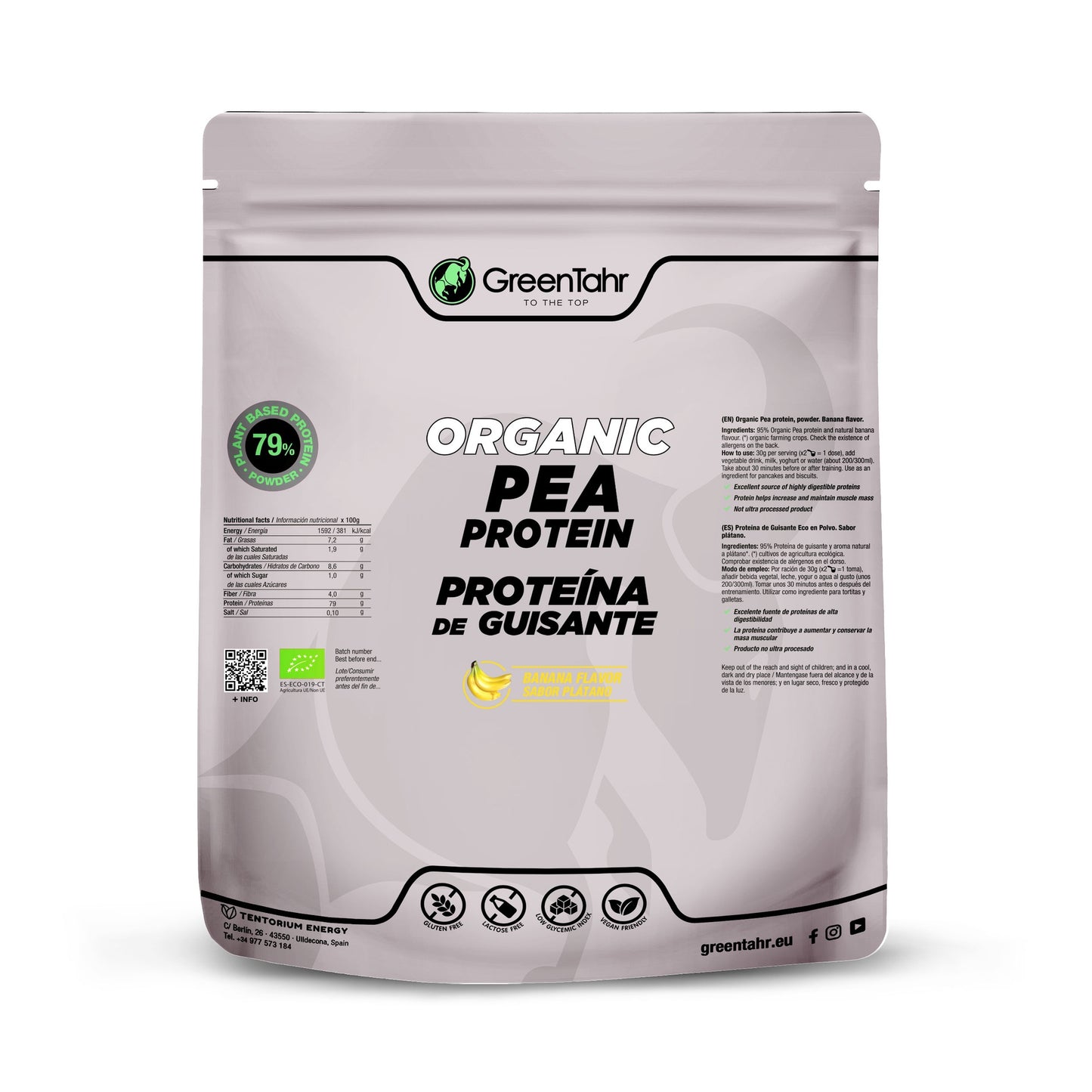 Proteína guisante ECO sabor banana Green Tahr 750g
