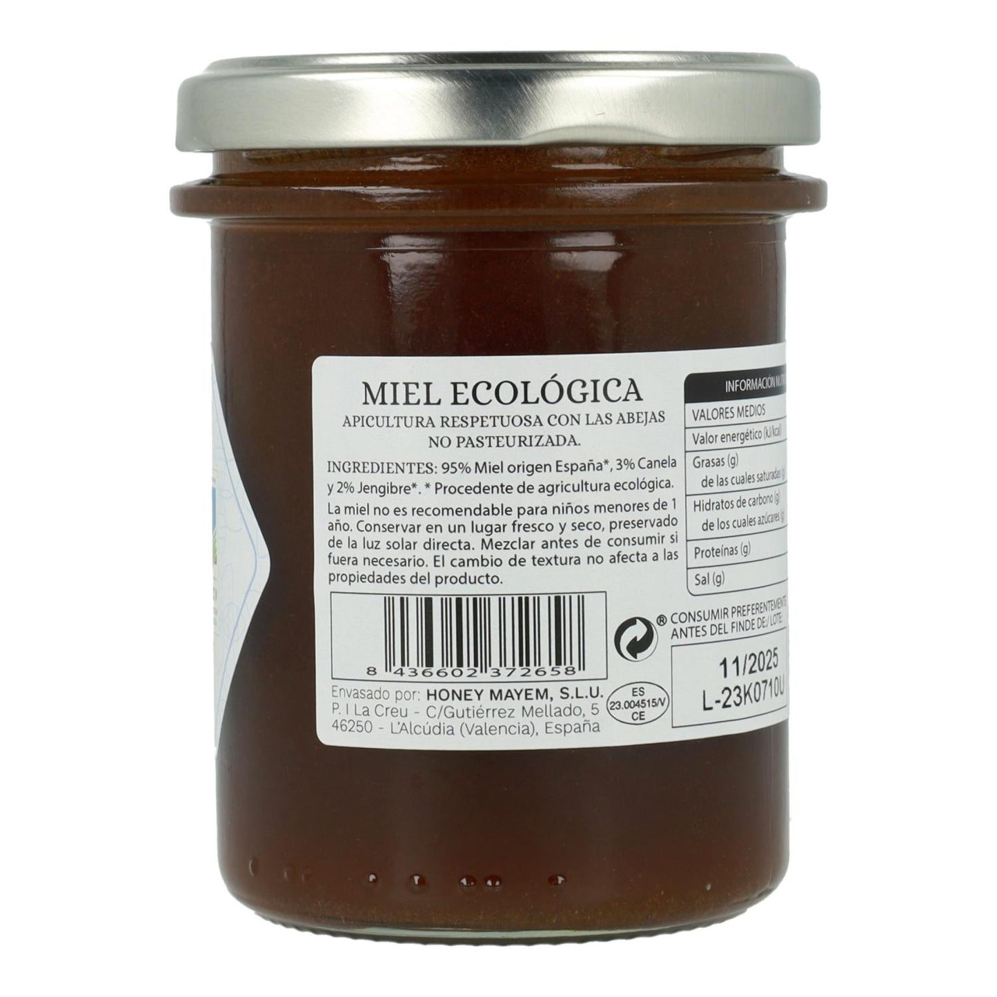 Miel con jengibre y canela bio Mayem 275 g