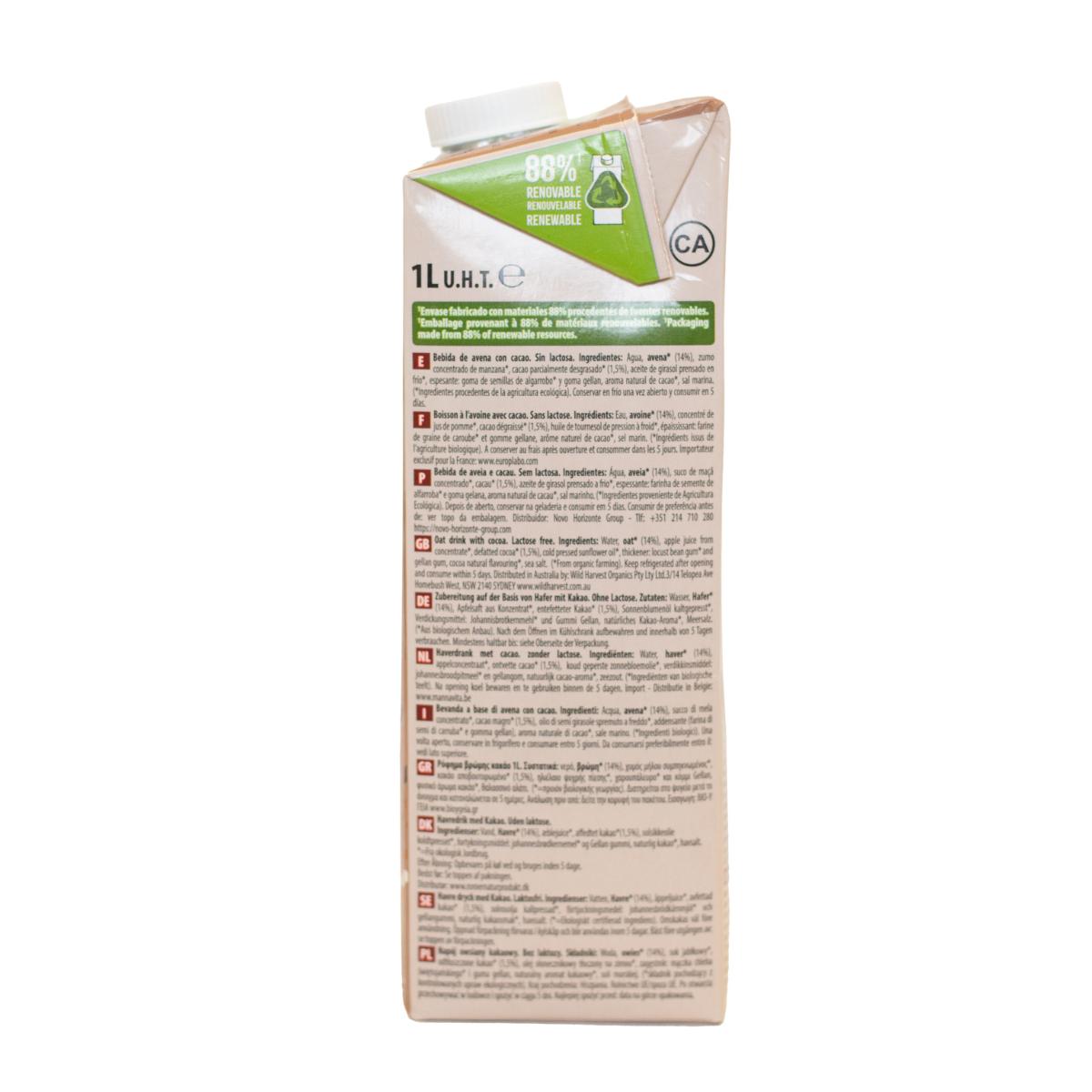 Pack 6 x Bebida de Avena Choco NaturGreen 1 L