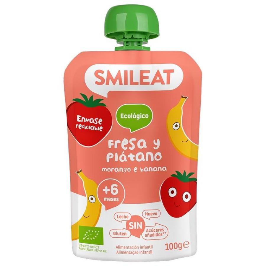 Pack 2x Pouches ECO fresa y plátano Smileat 100 g