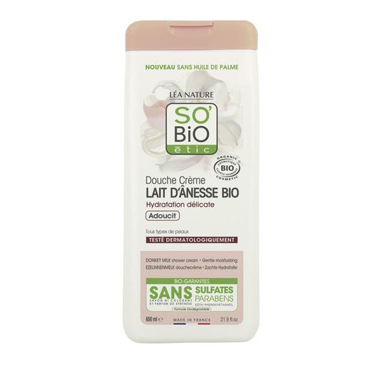 Gel de ducha hidratación suave leche de burra sobioSo'Bio étic 650 ml