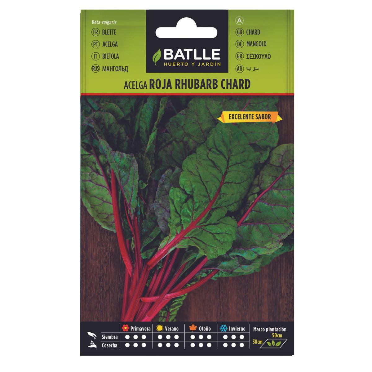 Semillas de Acelga Roja Rhubarb Chard Batlle