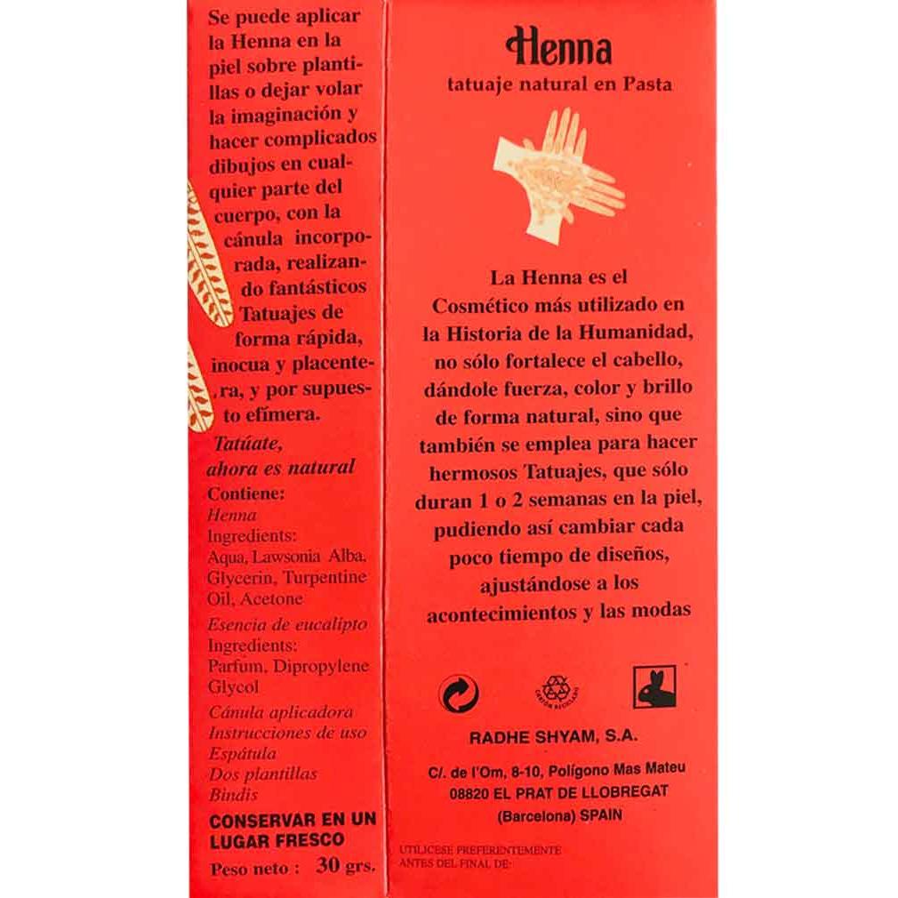 Tatuaje Pasta Henna Radhe  30 Gr Radhe