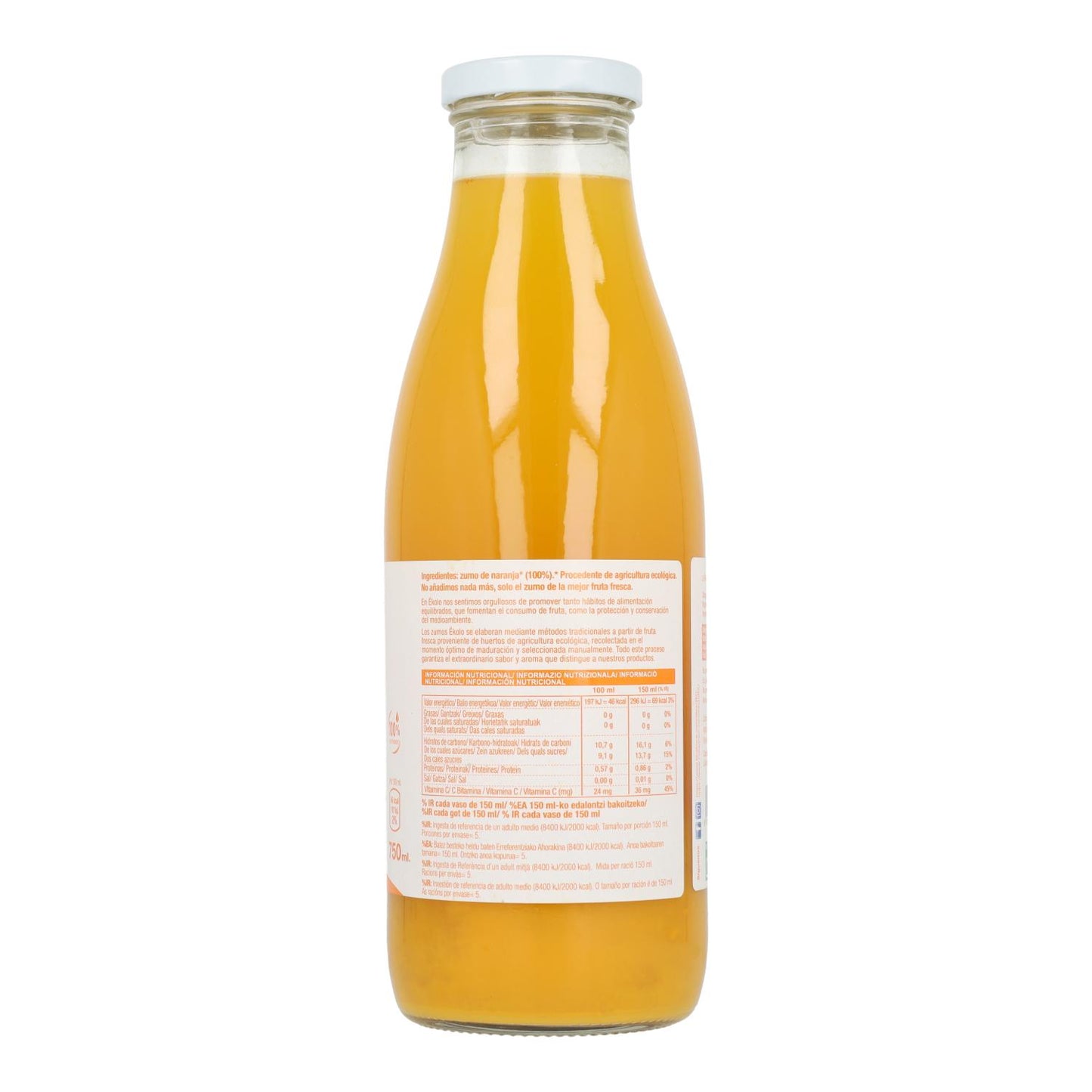 Zumo de Naranja Bio 100% exprimido Ékolo 750 ml