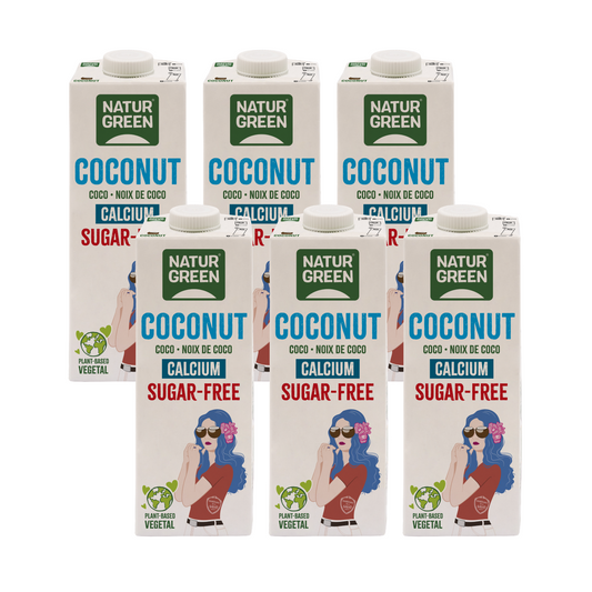 Pack 6 uds Bebida vegetal Coconut sin azúcar calcio NaturGreen 1 litro