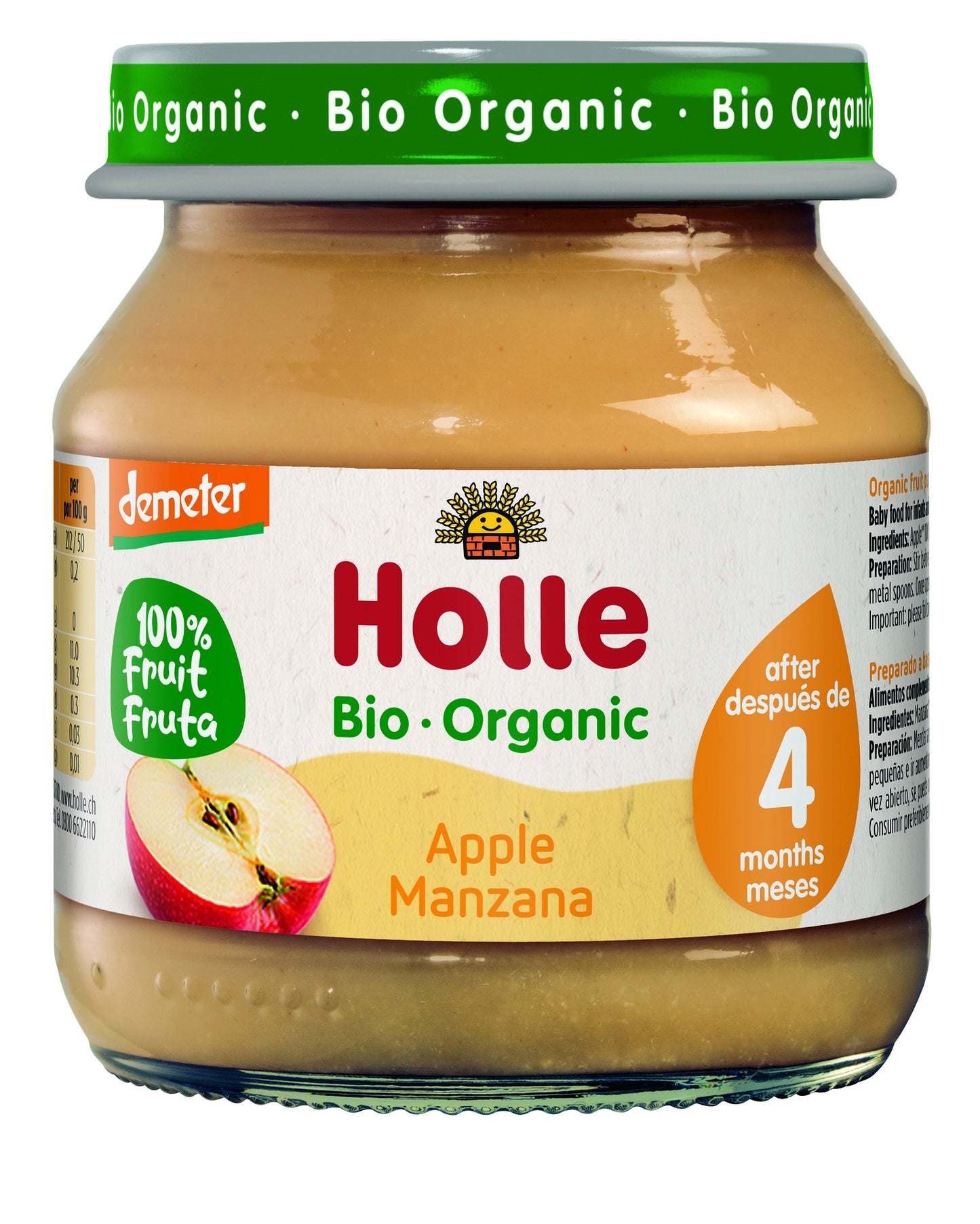 100 % Manzana Demeter a partir 4 meses Holle 125gr
