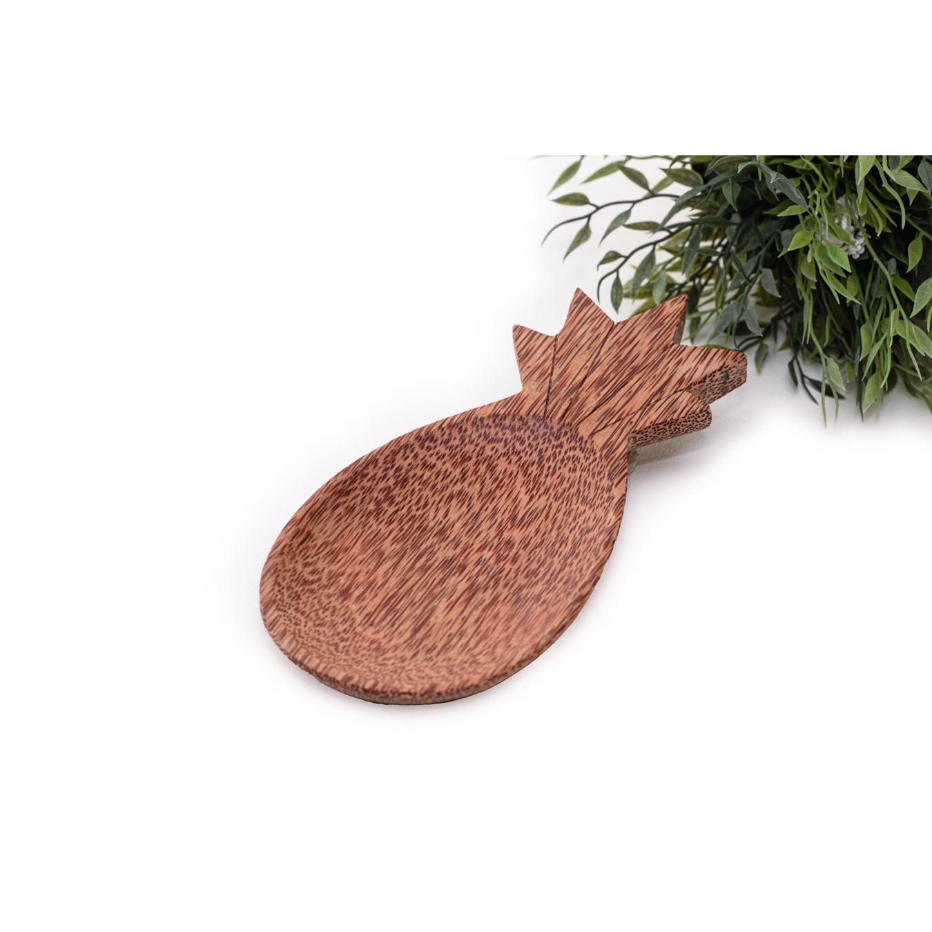 Plato de madera de coco con forma de piña 25 x 11 cm