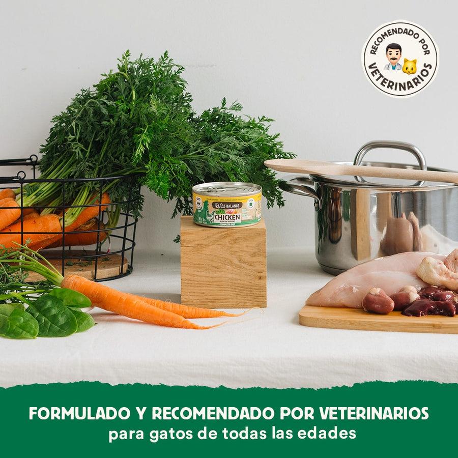 Pack Lata de pollo BARF para gatos 6x120 g Wild Balance