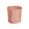 Maceta Pure cemento plato integrado terracota D24x23