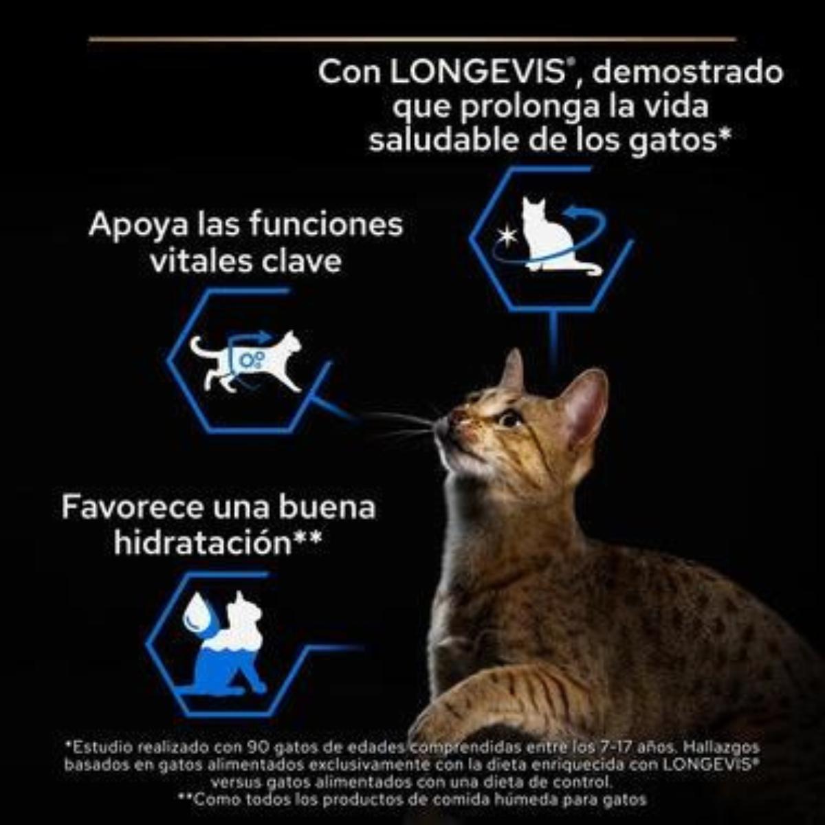Pro Plan Gato Senior 7+ Longevis Mousse con atún Purina 85g