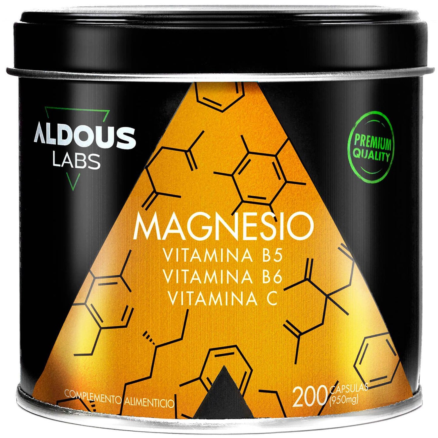 Magnesio con Vitamina C, B5 y B6 200 cápsulas. Aldous Labs