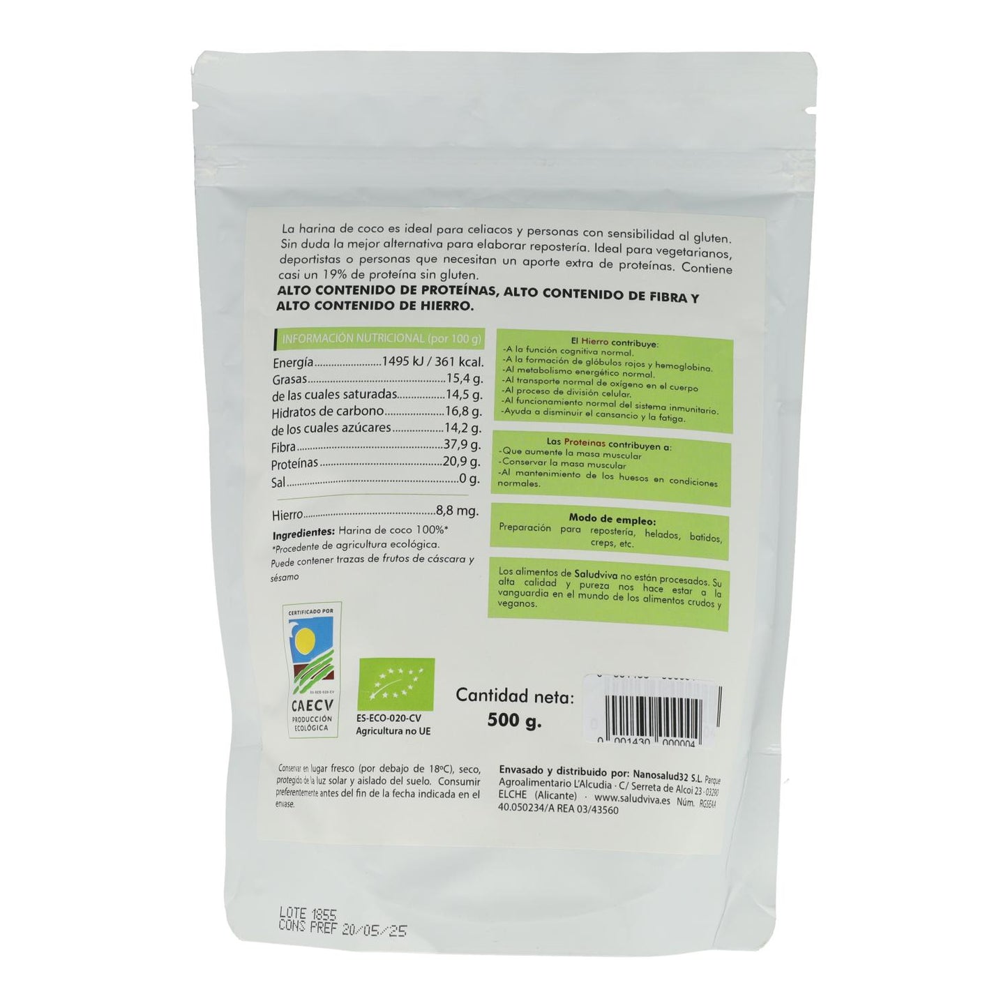 Harina de coco ECO Salud Viva