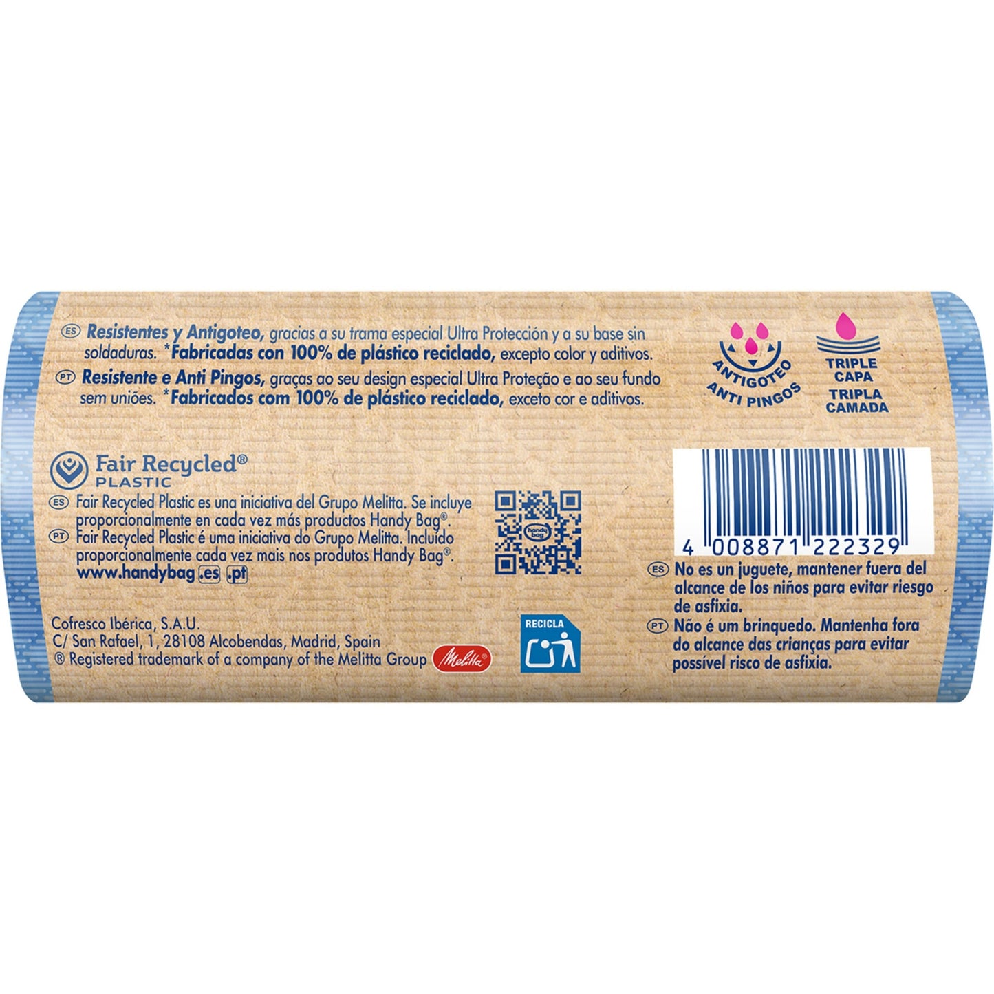 Bolsas basura Antigoteo 30L Handy Bag 12 uds 100% recicladas