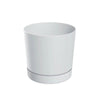 Maceta Pure plato integrado blanco  D 18 x 18