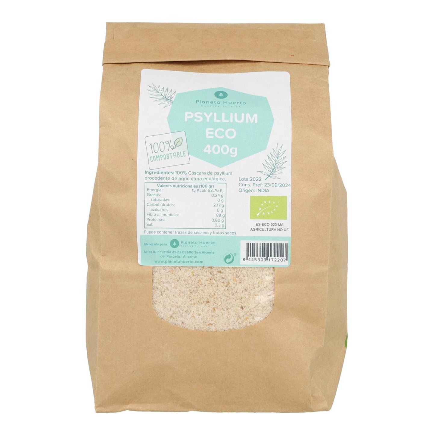 Cáscara de Psyllium ECO Planeta Huerto 400 g